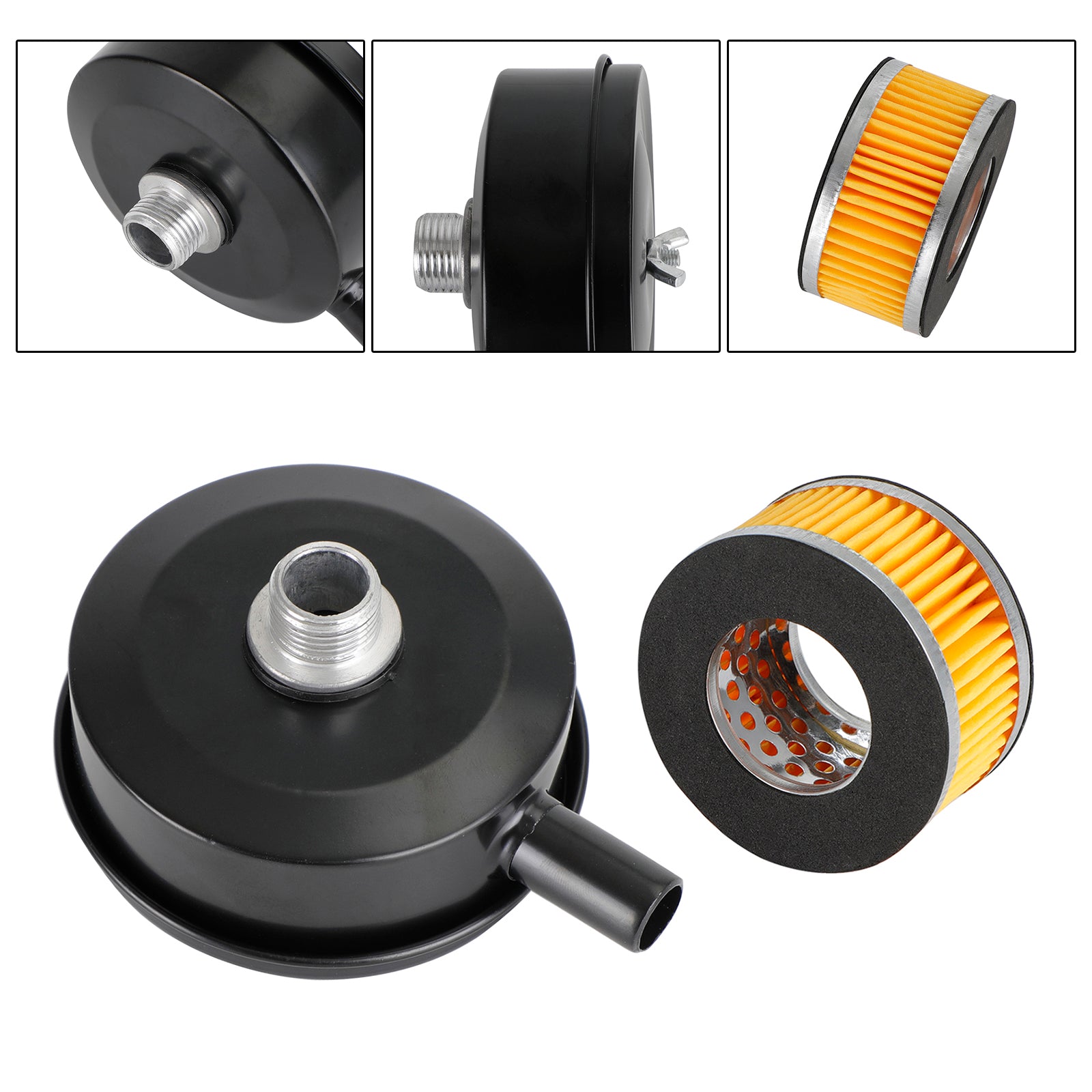 2x Filter Metal Air Compressor Intake Filter Noise Muffler Silencer 13/16/20mm, 1/2" PT Air Compressor Silencer