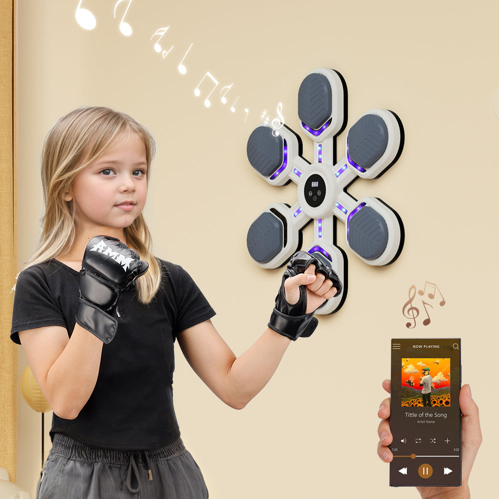 Boxing Wall Mount Machine for Adults Teens 9 Modes & 9 Speeds Smart Bluetooth Punching Trainer with Gloves Office Boxing Workout Equipment Target for Home Gym Music Boxing Machine