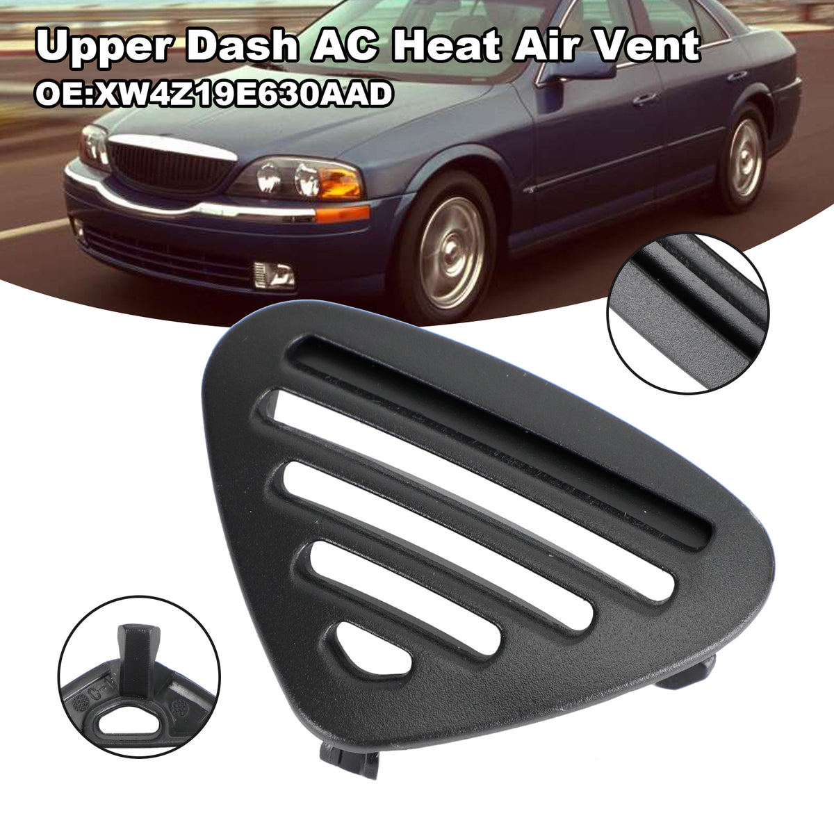 2002 Ford Thunderbird Upper Dash AC Heat Air Vent Black XW4Z19E630AAD XW4Z-19E630-AAD Generic