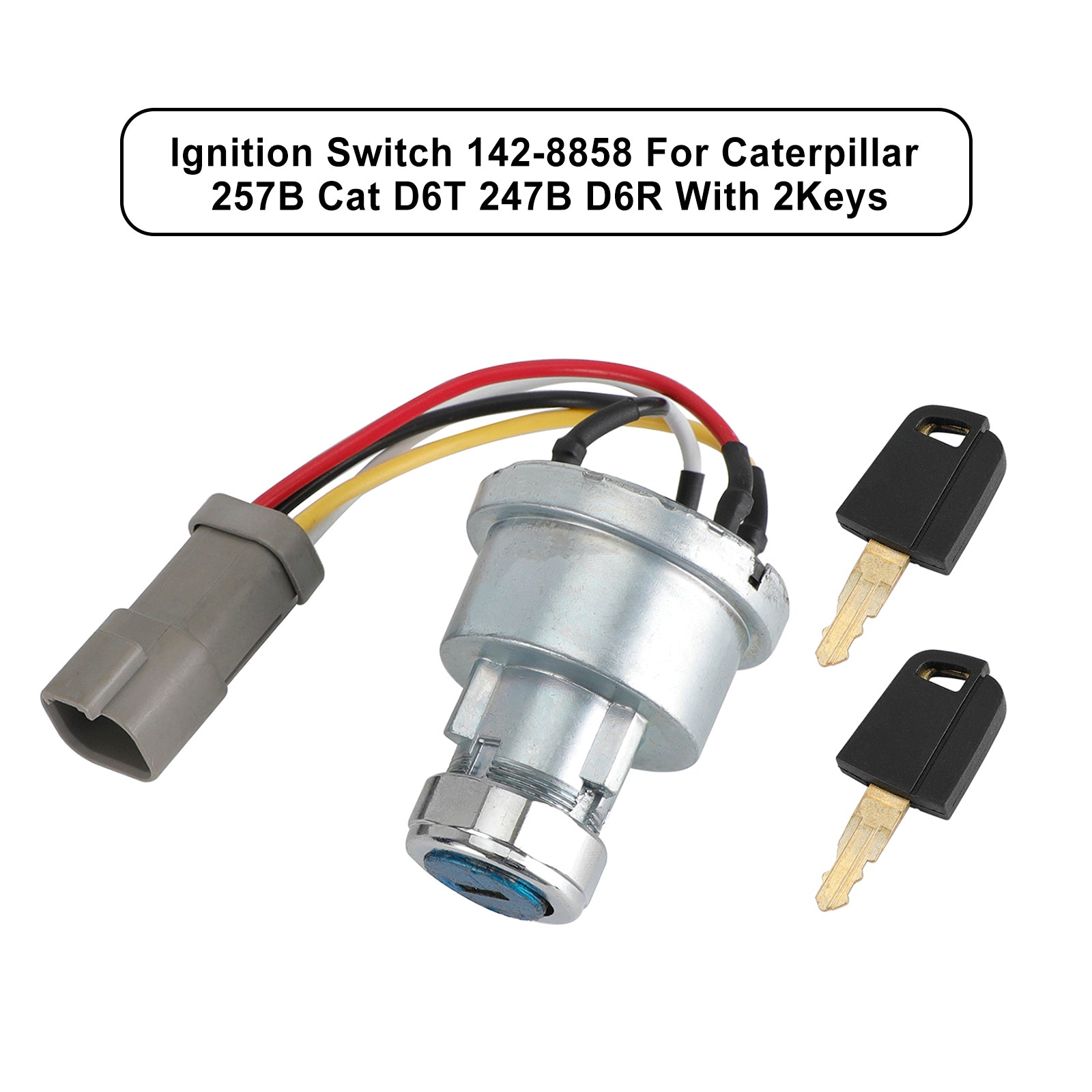 Ignition Switch 142-8858 For Caterpillar 257B Cat D6T 247B D6R With 2Keys