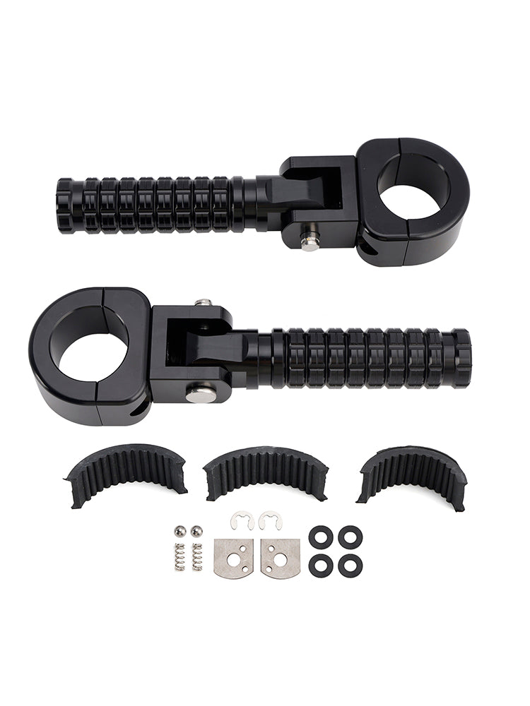 Universal Front Footrests Foot Pegs fit for motorcycle with 1.25" bars