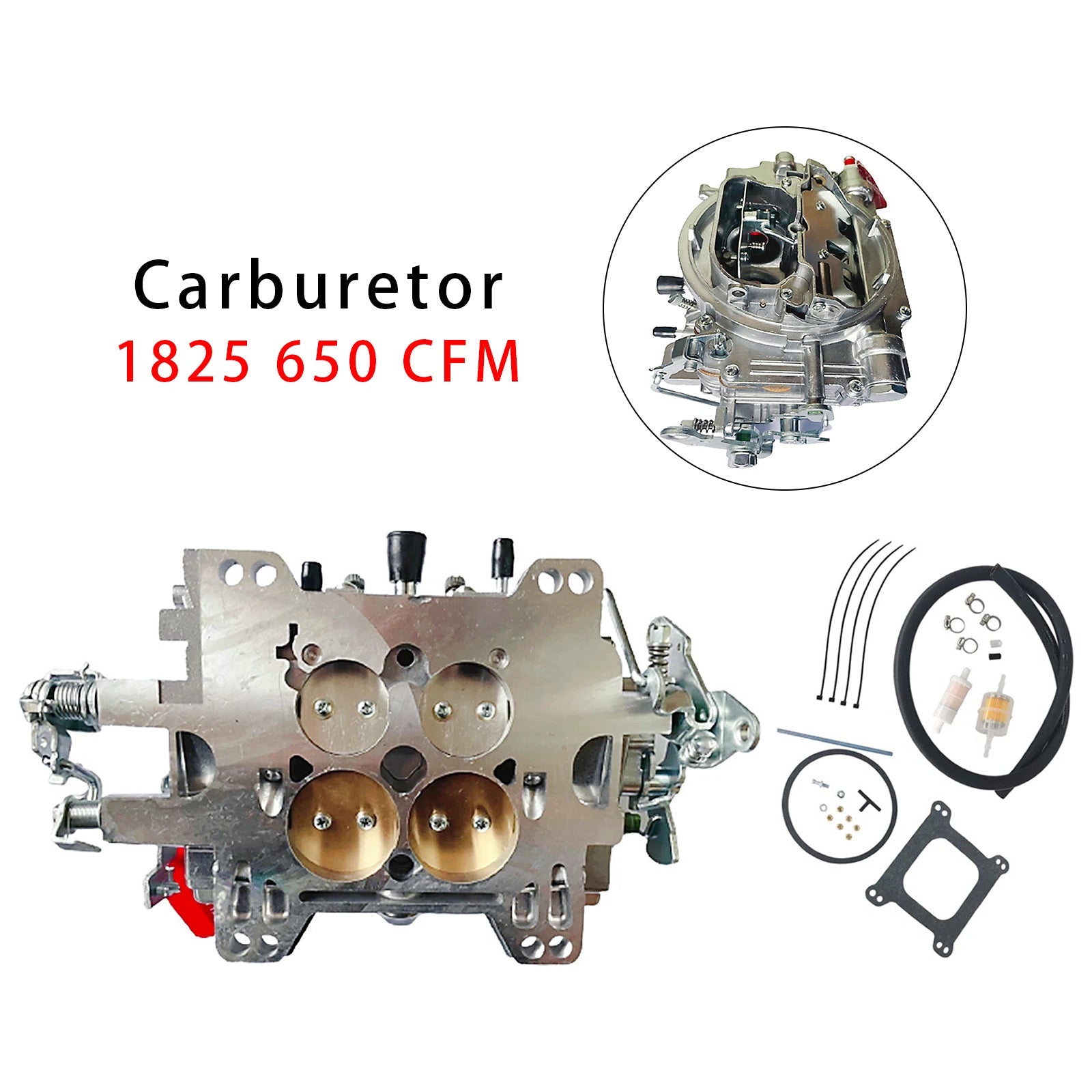 1825 Carburetor 650 CFM 4-Bbl Manual Choke For Thunder Avs 1825 650 CFM