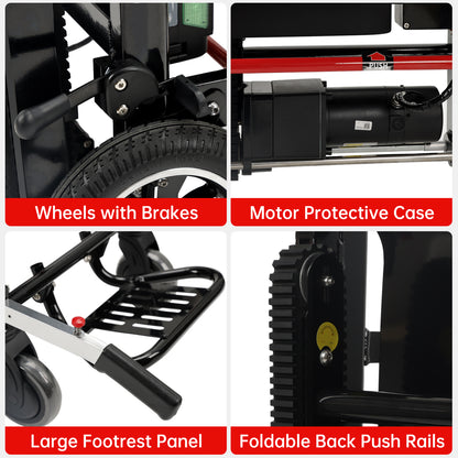 Large Wheel Motorized Climbing Wheelchair Stair Lifting Chair Elevator Disabled