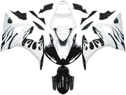 2003-2004 Yamaha R6 & 2006-2009 YZF R6S Fairing White&Black Flame Kit