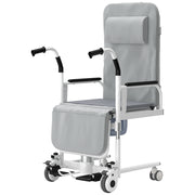 4-in-1 Patient Transfer Lift Wheelchair w/ Commode & Shower Seat, Height-Adjustable, 150 kg Max