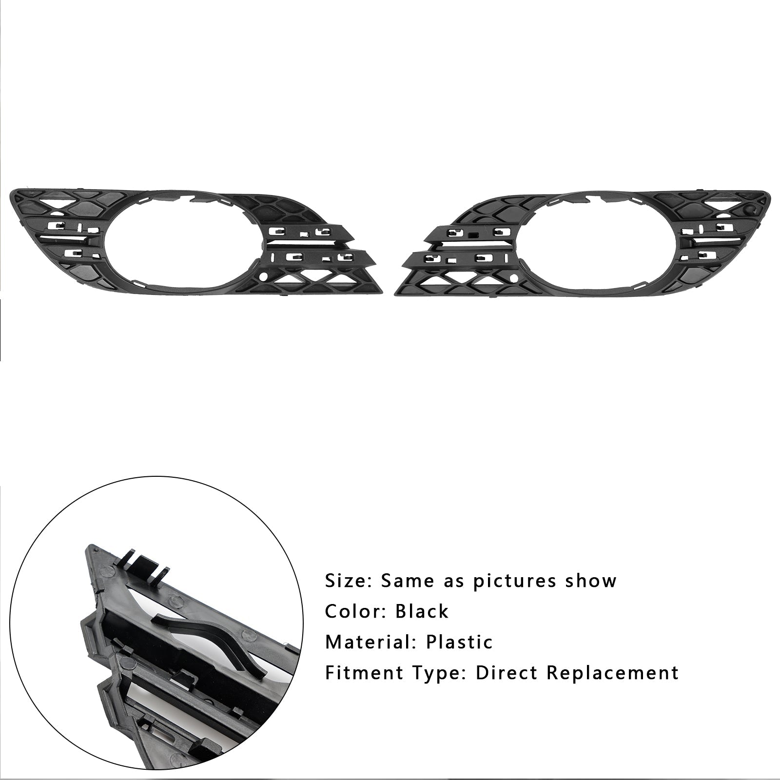 2007-2009 Mercedes Benz E-Class W211 E320 Bluetec 2PCS Fog Light Trim Set 2118850822 MB1038115