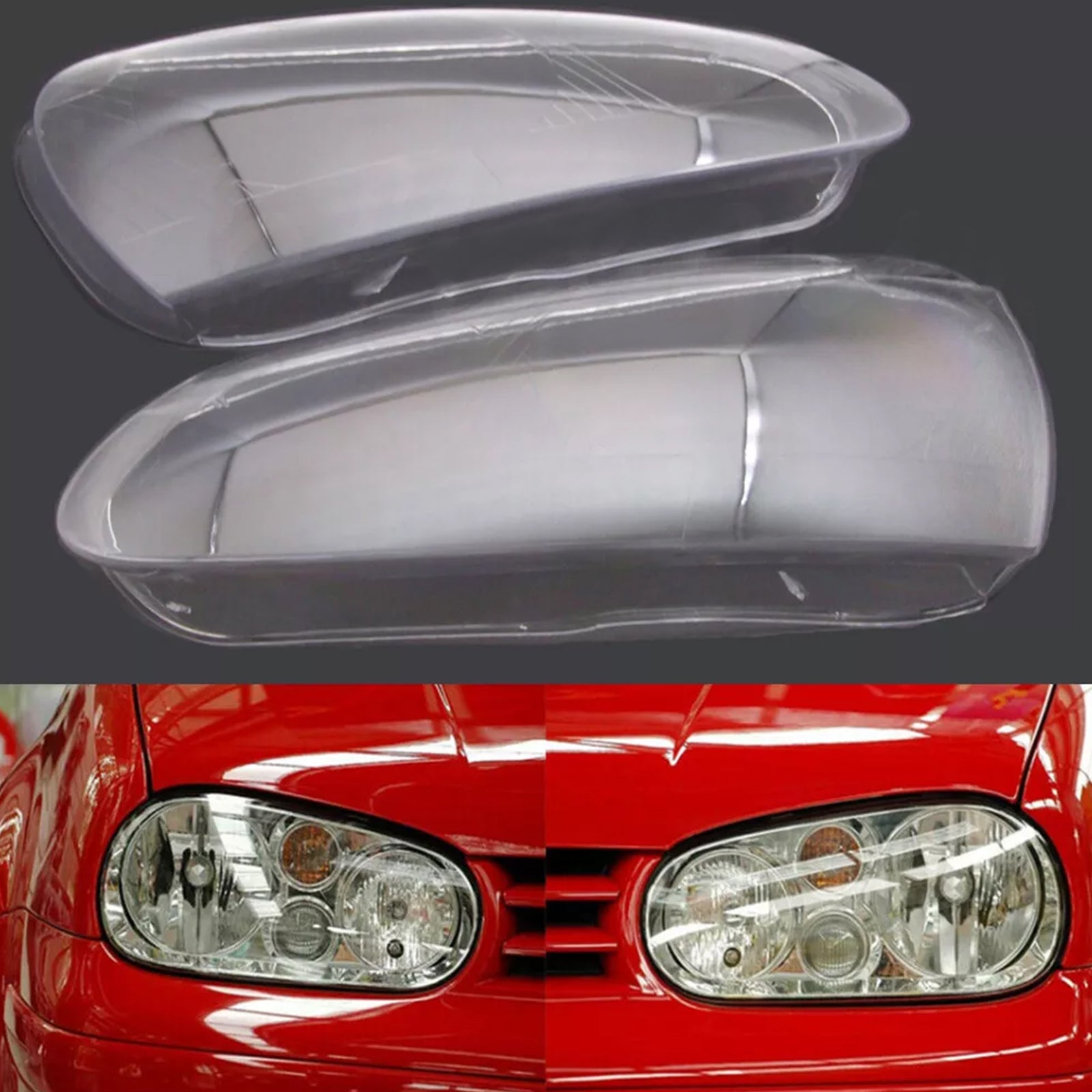 2008 Volkswagen R32 2PCS Front Headlight Lens Headlamp Clear Cover 1K6941005S