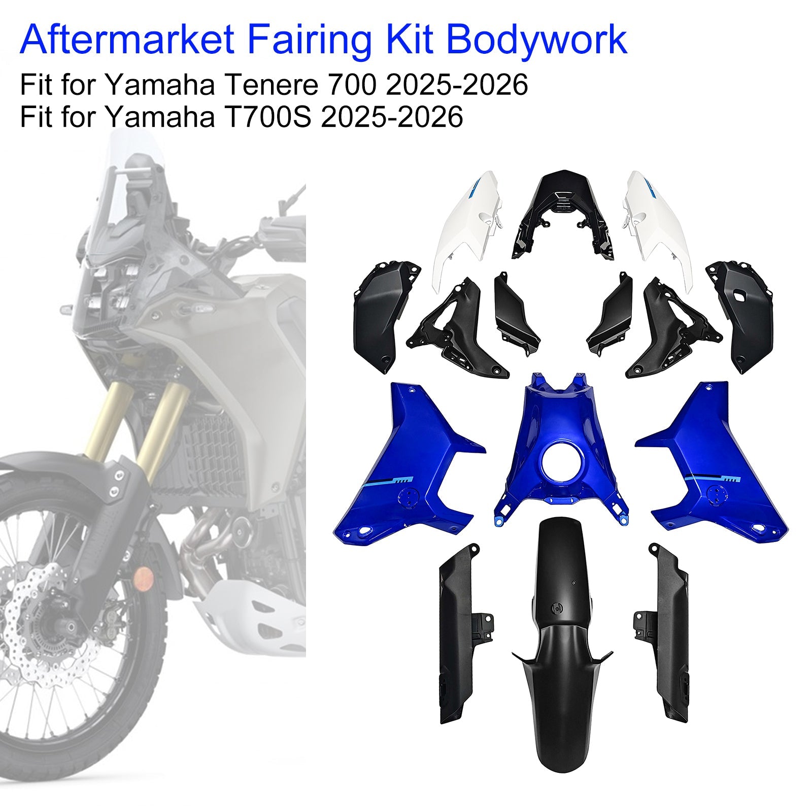 Injection Bodywork Fairing Kit for Yamaha Tenere 700 T700S 2025-2026