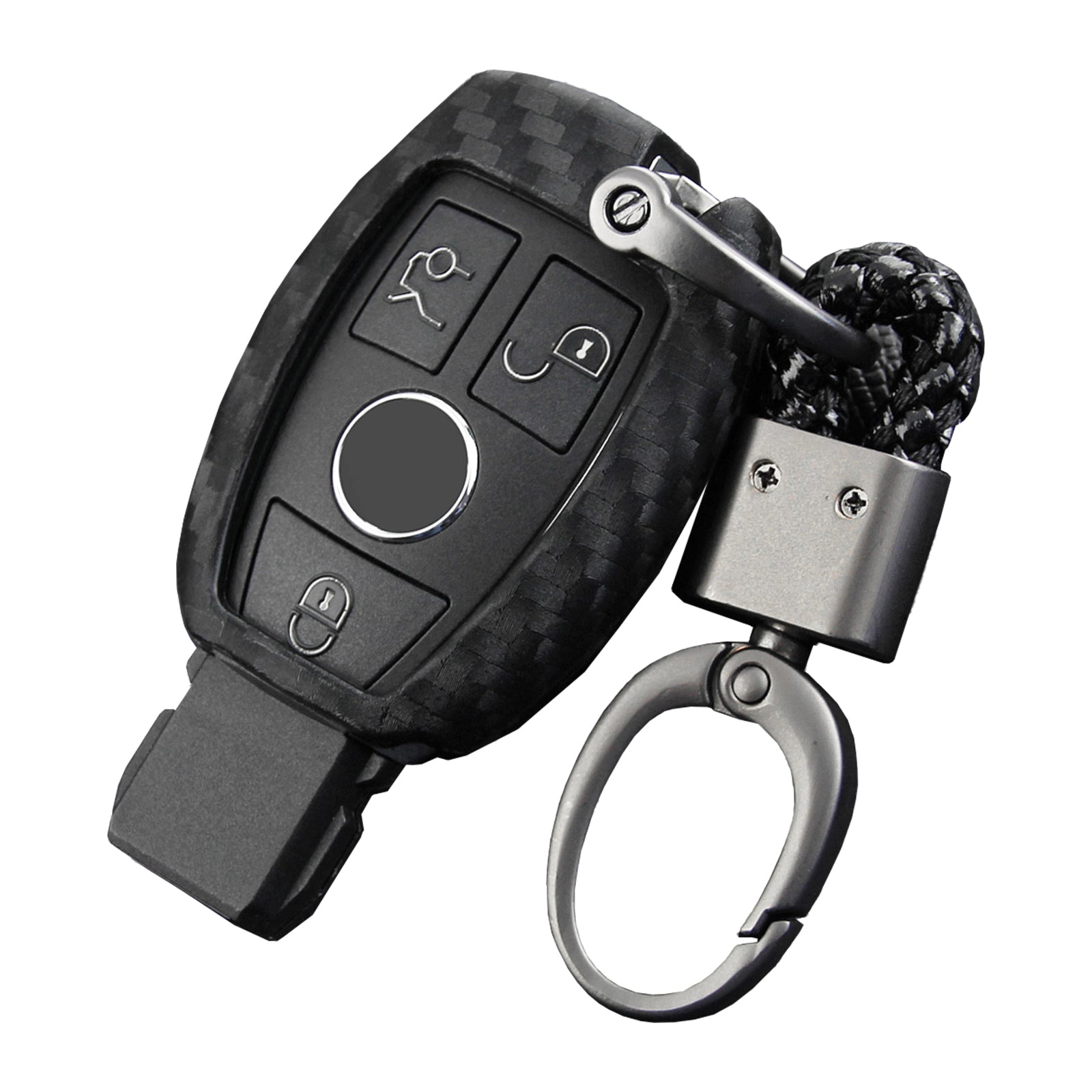 Leather Silicone Car Key Case Cover With Buckle For Mercedes-Benz