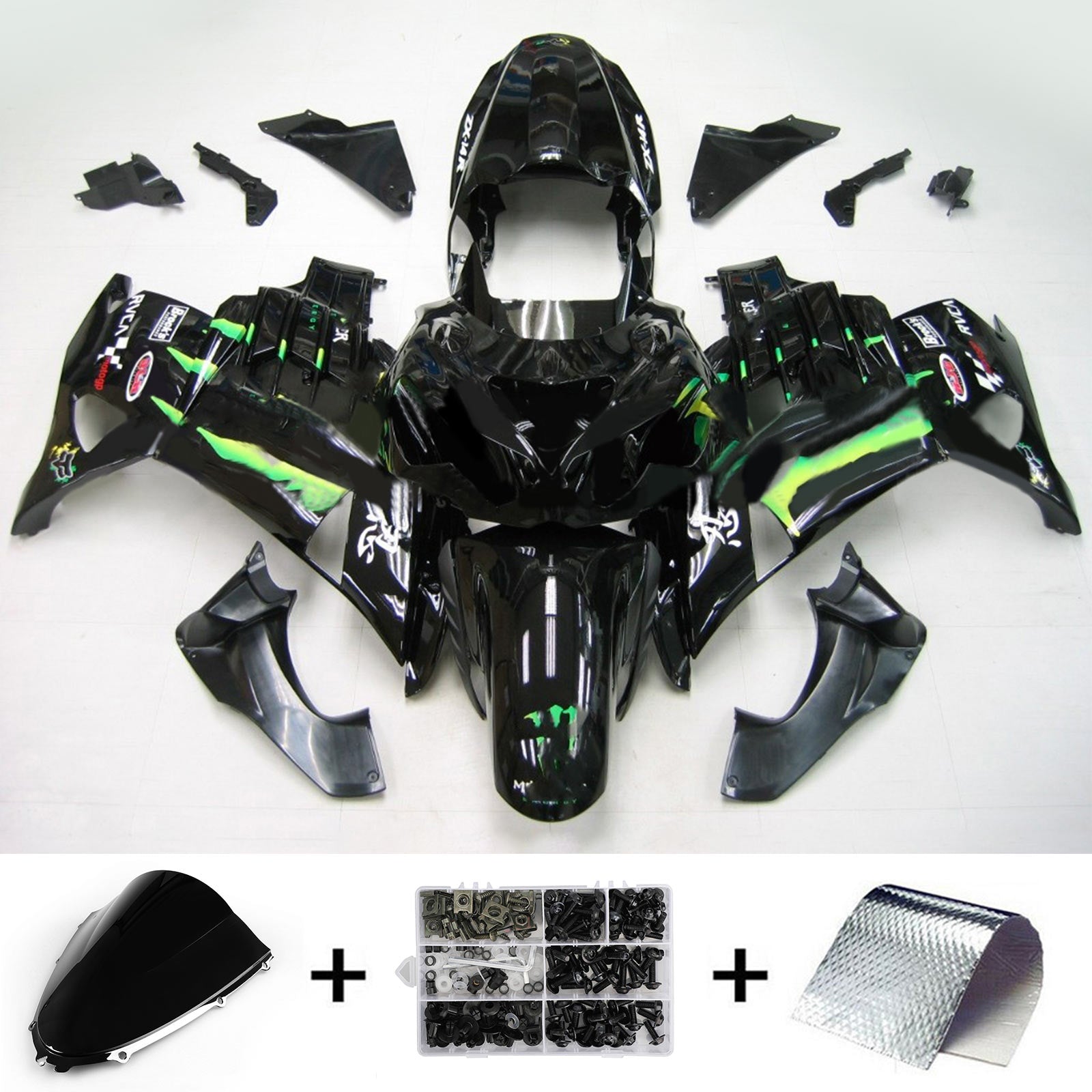2012-2025 Kawasaki ZX14R Injection Fairing Kit Bodywork Plastic ABS #104