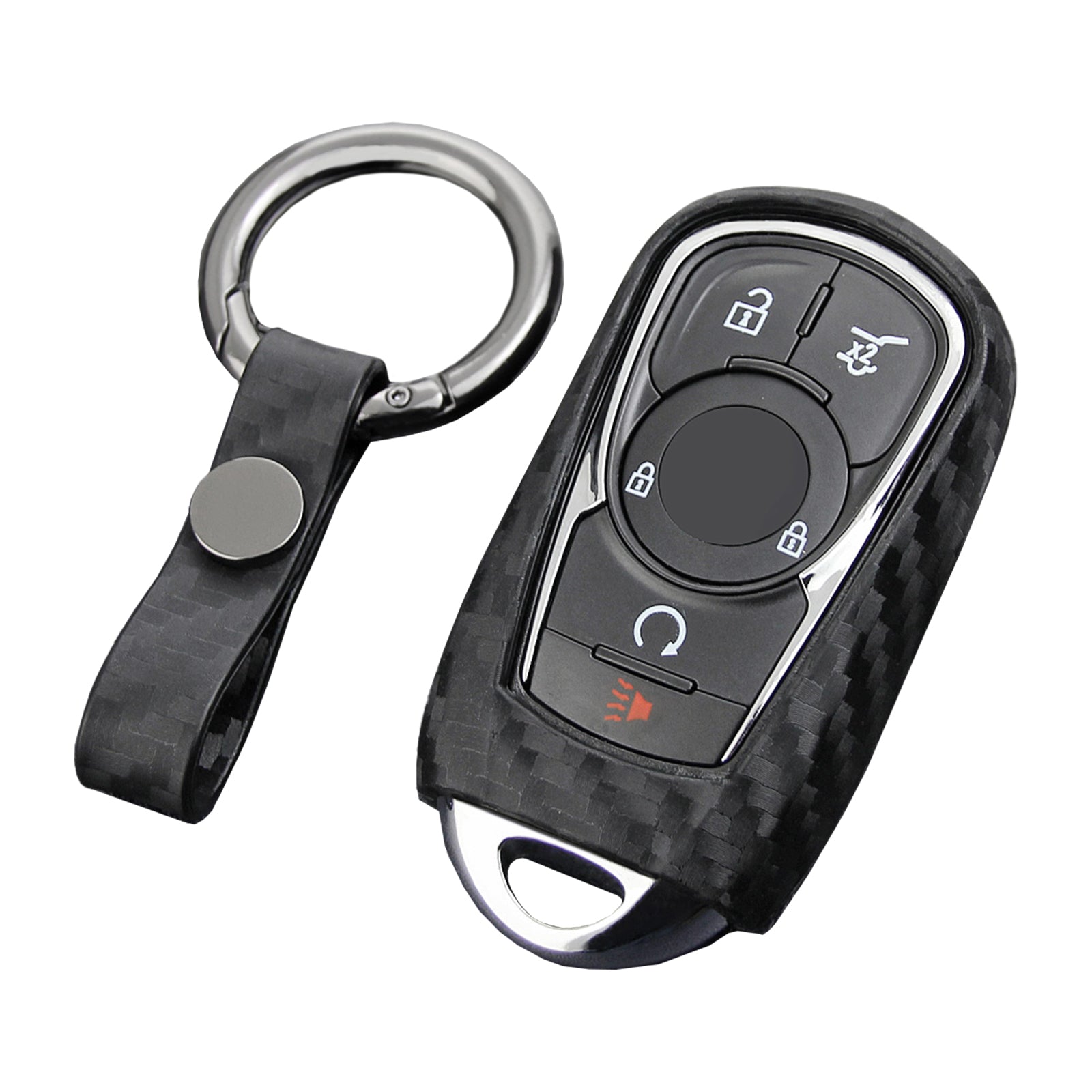 Leather Silicone Car Key Case Cover With Buckle For Buick