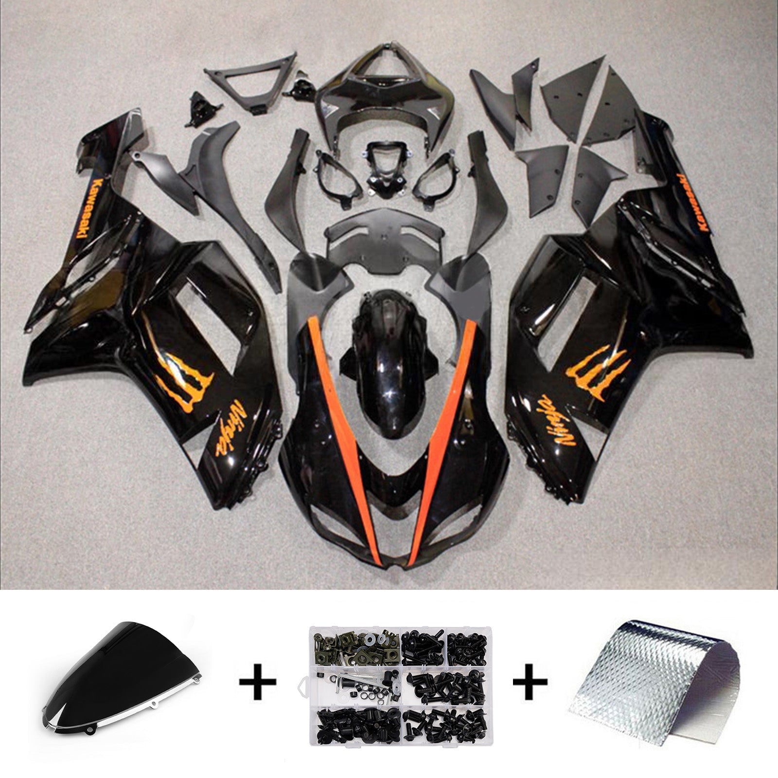 Injection Fairing Kit Bodywork Plastic ABS fit For Kawasaki ZX6R 636 2007-2008