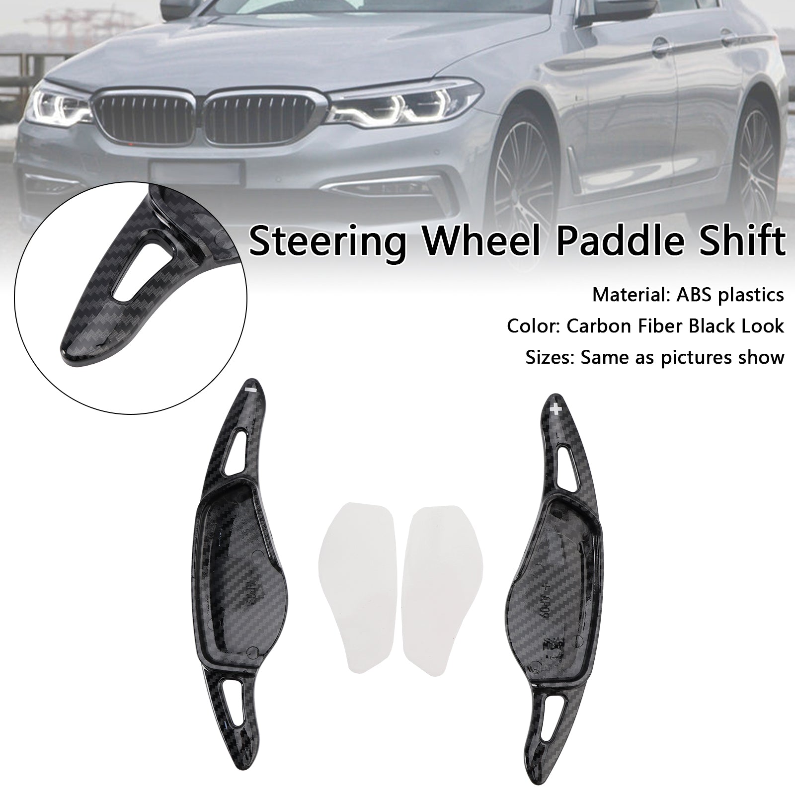 Carbon Look Steering Wheel Paddle Shifter Fit BMW 3 4 5 G20 G22 G30 2018+