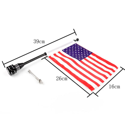 AU5 Side USA Rear Black Flag Custom Pole Flag Mount with TZ Motorcycle