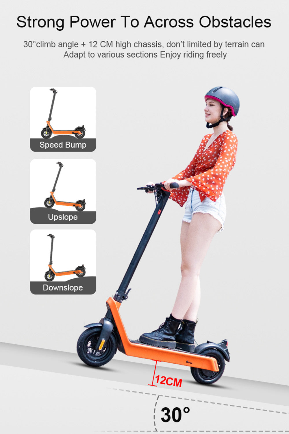 40km/h 10" Folding Electric Scooter 500W Range 70KM For Adult City Commute