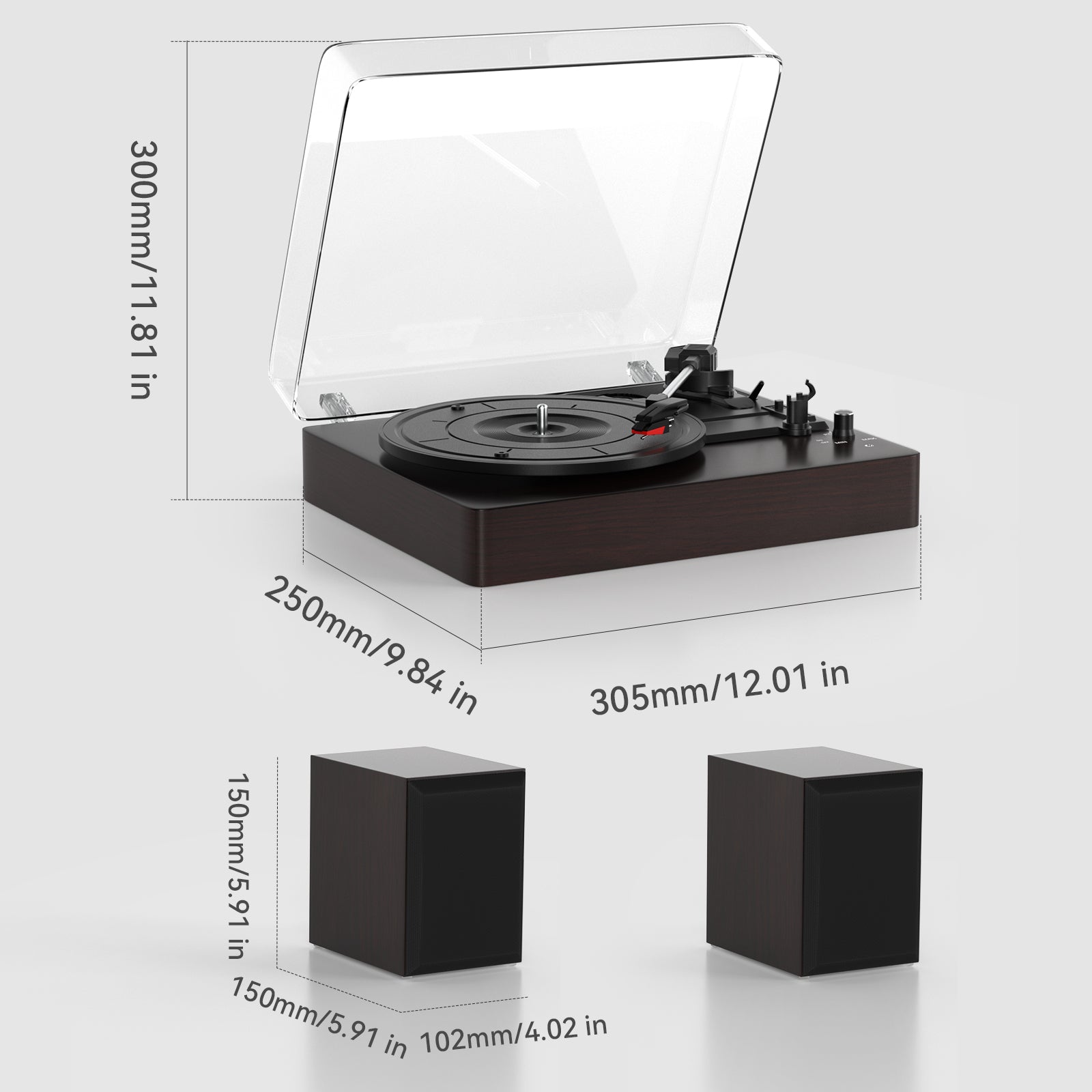 3-Speed Split Bluetooth Vinyl Record Player Retro Speaker Ornaments Living Room