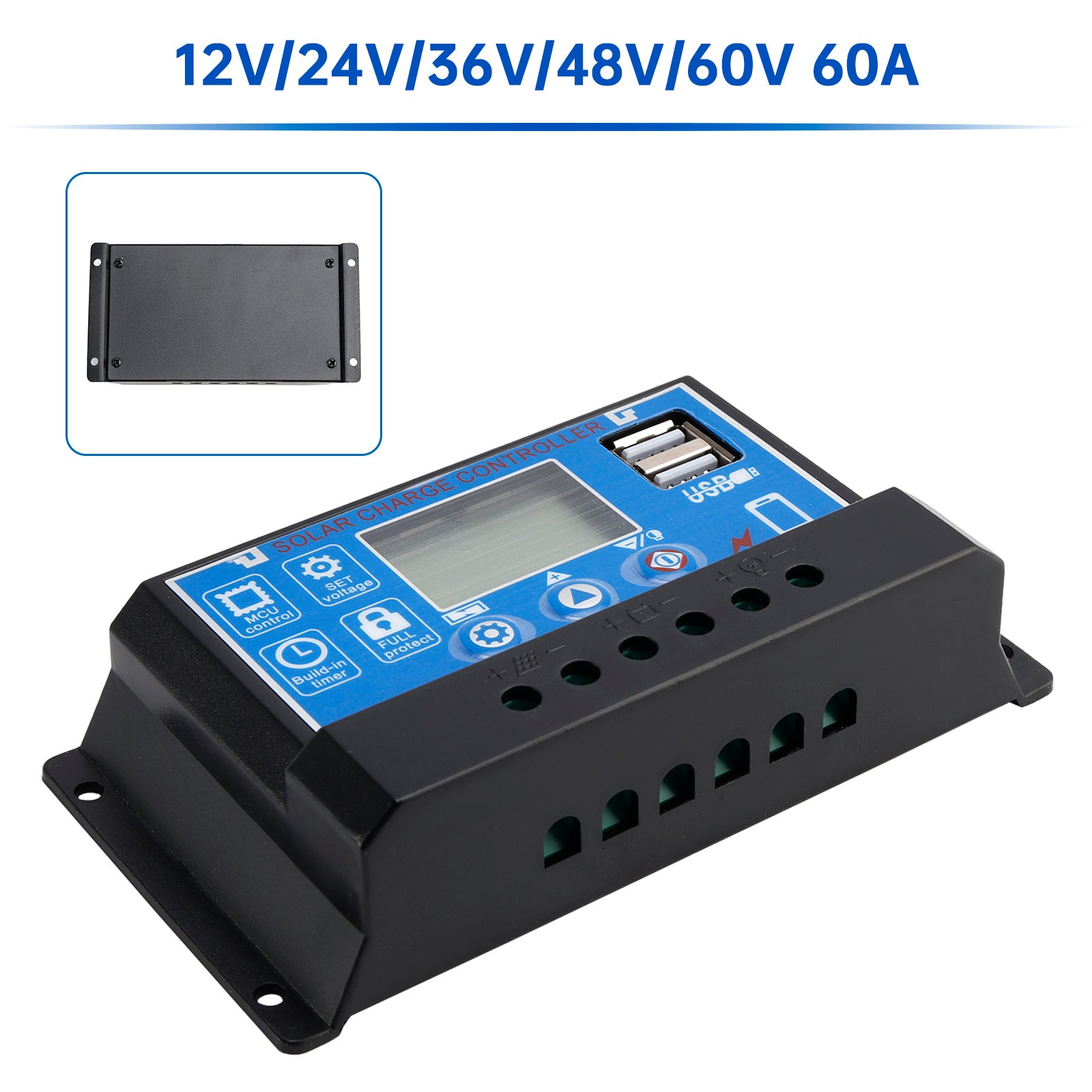 12V-60V PWM Solar Controller Display Current Solar Street Light Control 0V Start