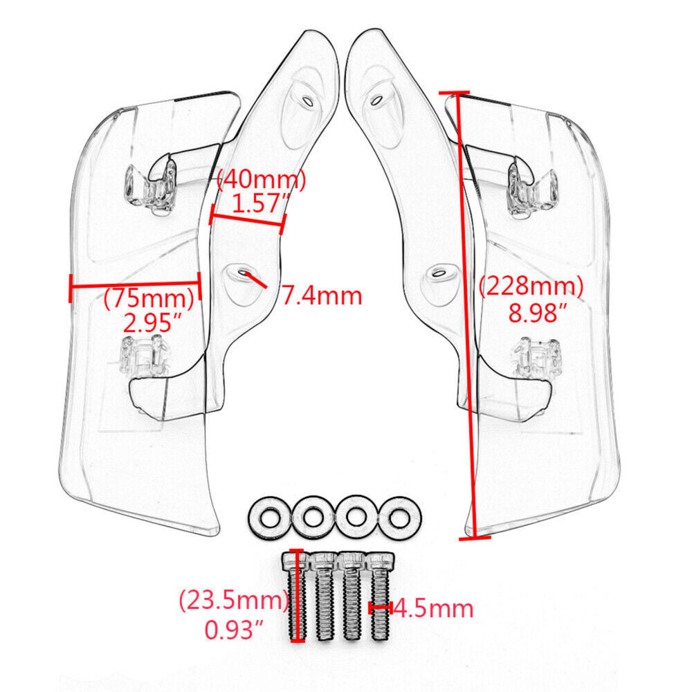 15-20 Road Glide Generic Adjustable Upper Fairing Side Wind Air Deflector