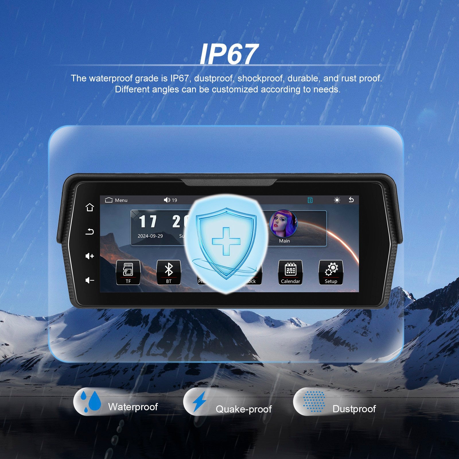 6.86-inch PND Wireless CarPlay Android Auto Screen Mirroring for Motorcycles