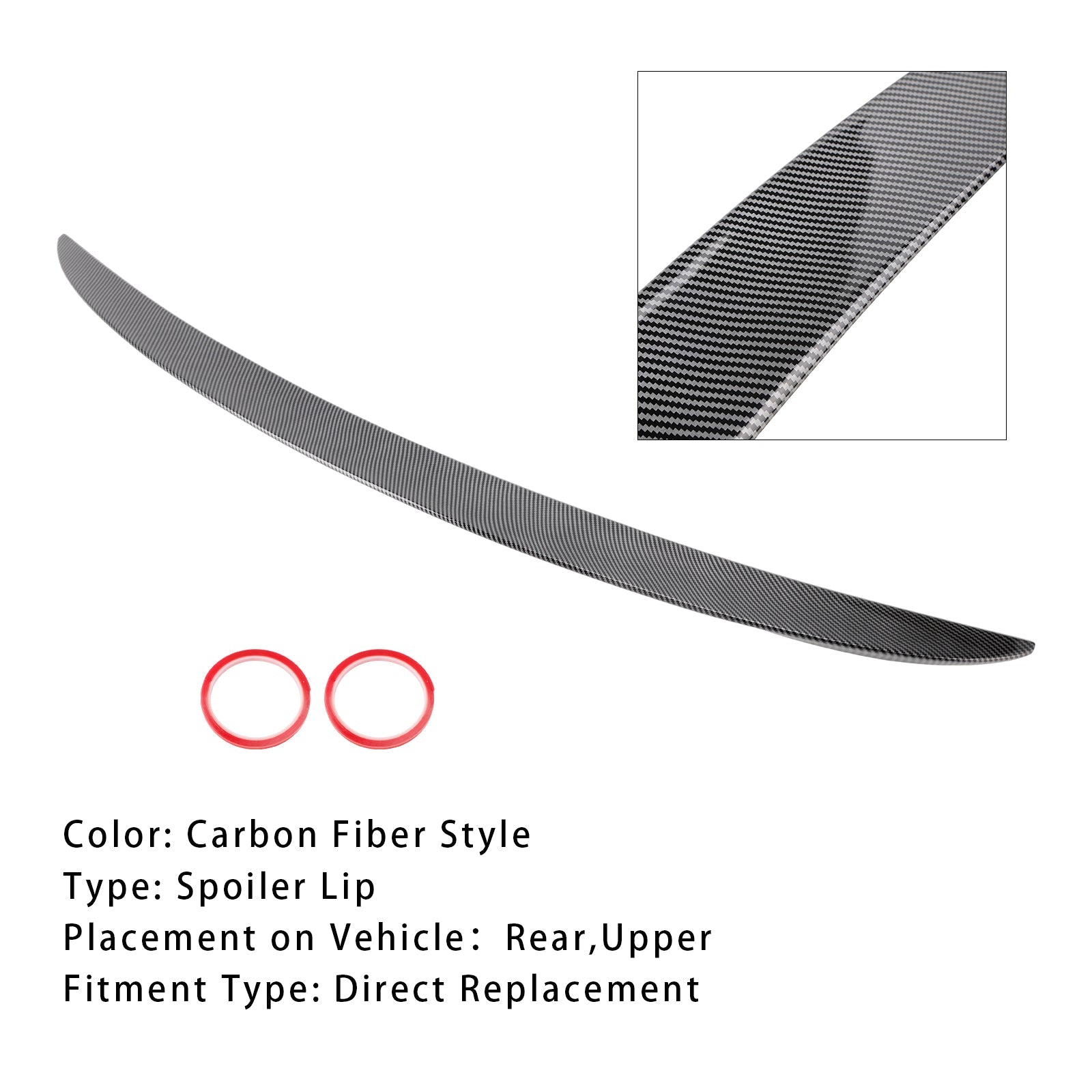 2017-2023 BMW G30 G38 F90 M5 MP Carbon Fiber Style Rear Trunk Spoiler Wing
