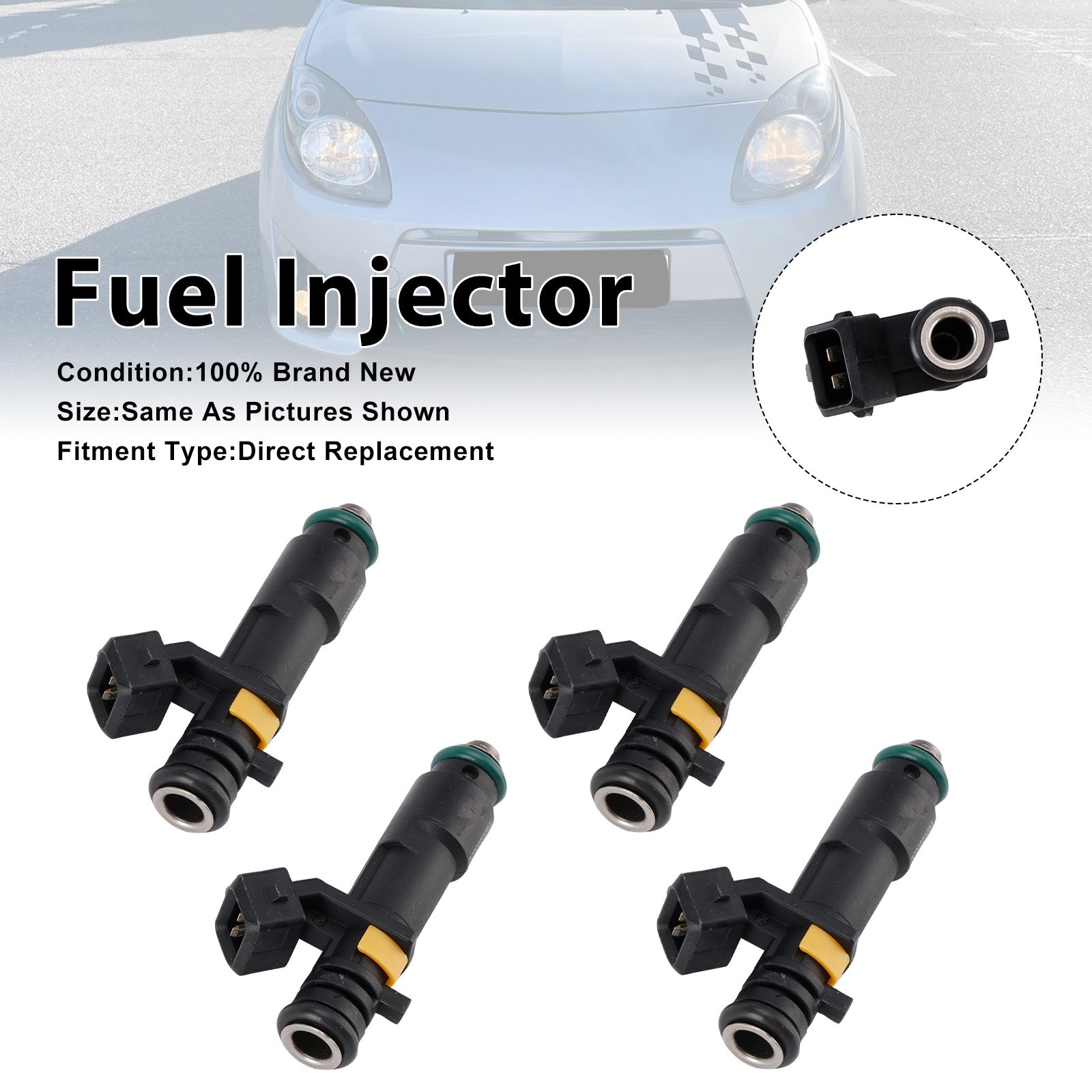 4Pcs Fuel Injector For Renault Twingo II 1.2 8V D7F 2007-2014 H8200552714