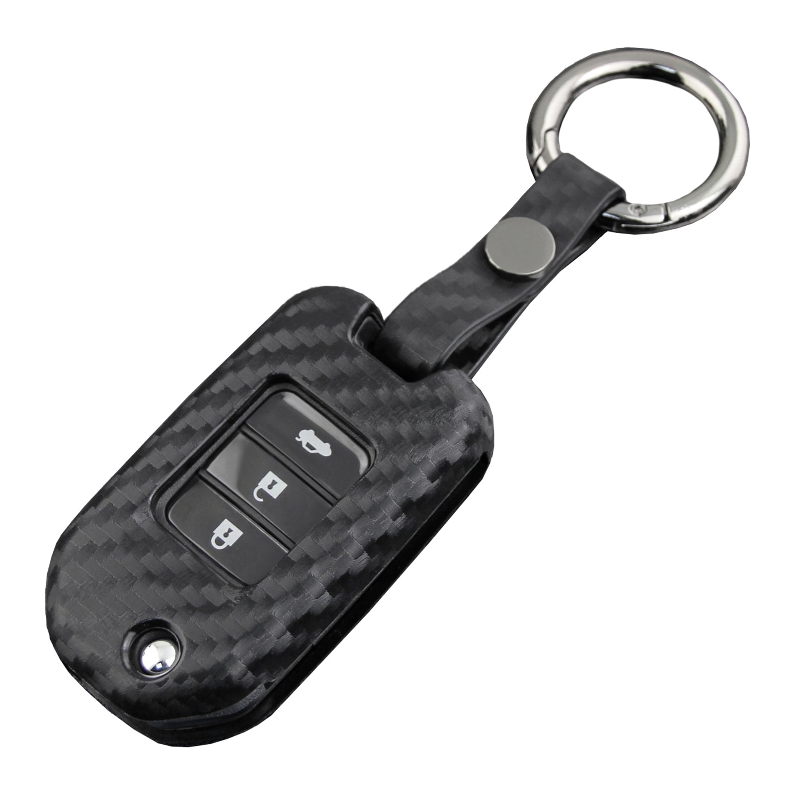Leather Silicone Car Key Case Cover With Buckle For Honda Accord