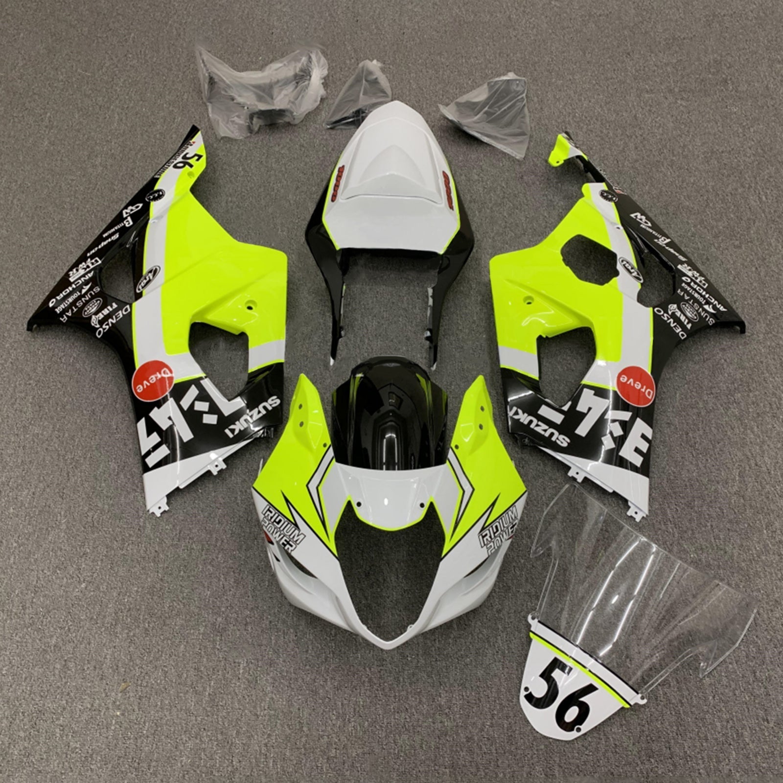 2003-2004 Suzuki GSXR1000 K3 Injection Fairing Kit Bodywork Plastic ABS