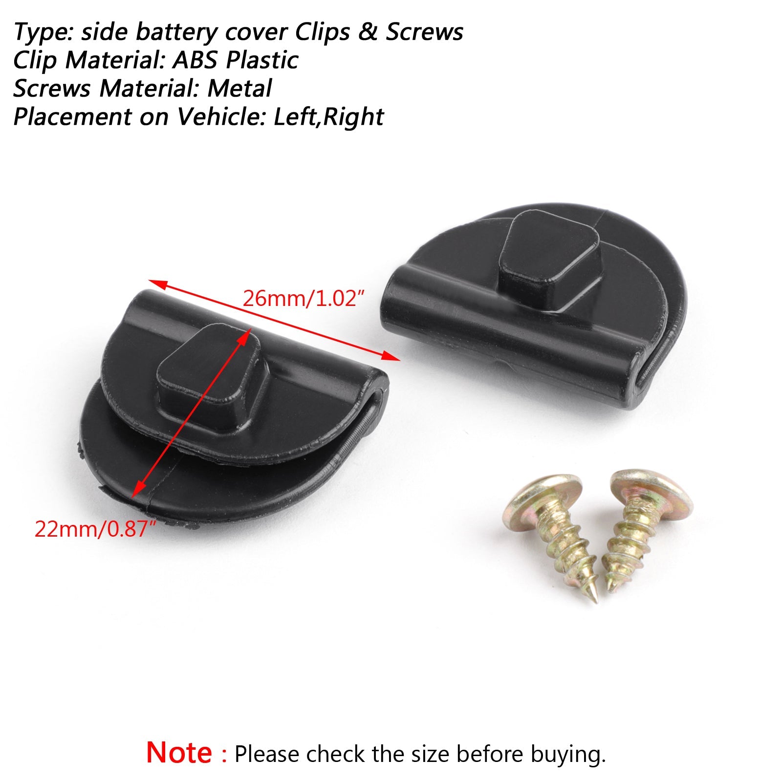 Clip 4pcs Side 1200 Left Sportster + 04-18 XL883 Screw EH Battery Hy Cover