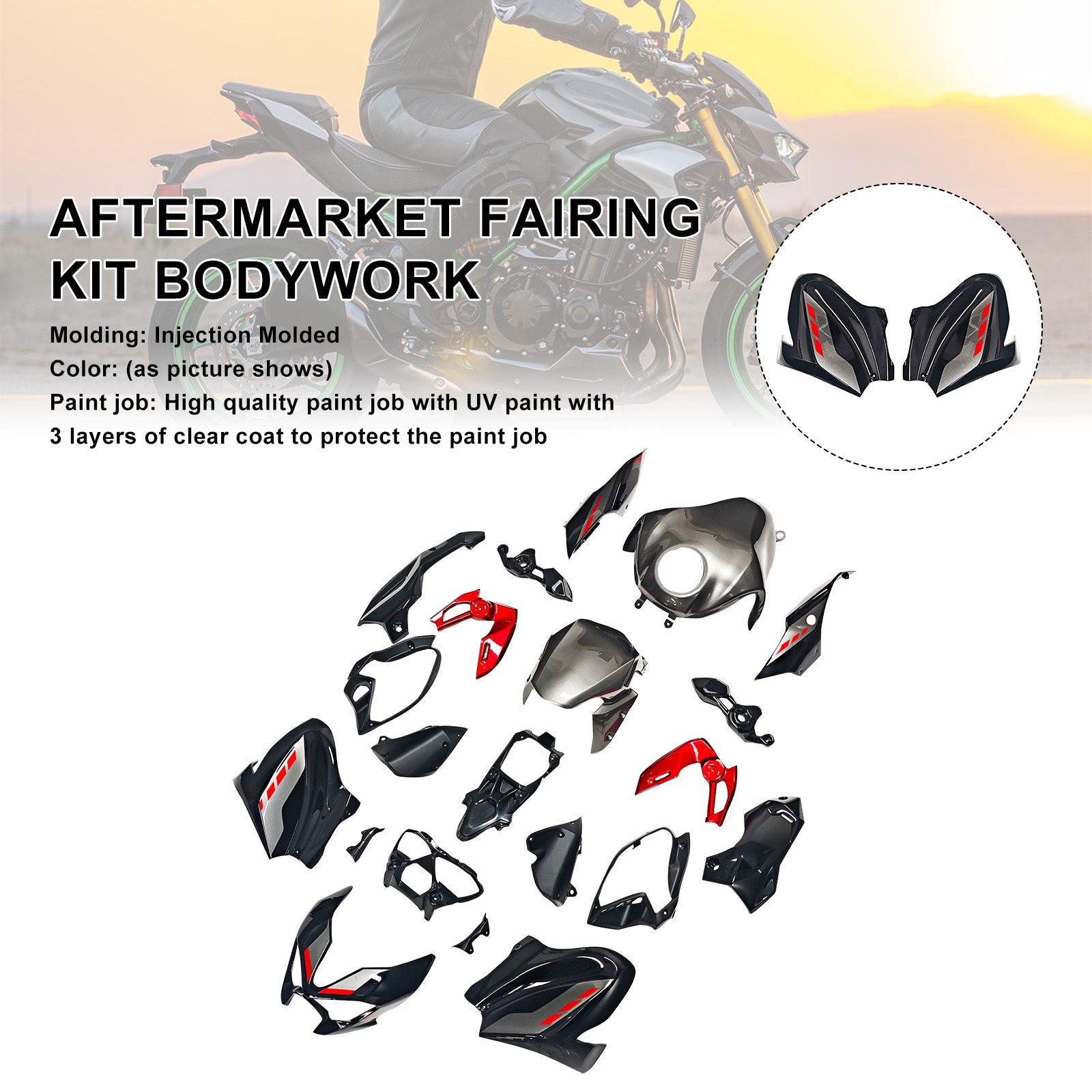 Injection Bodywork Fairing Kit for Kawasaki Z900 2025-2026