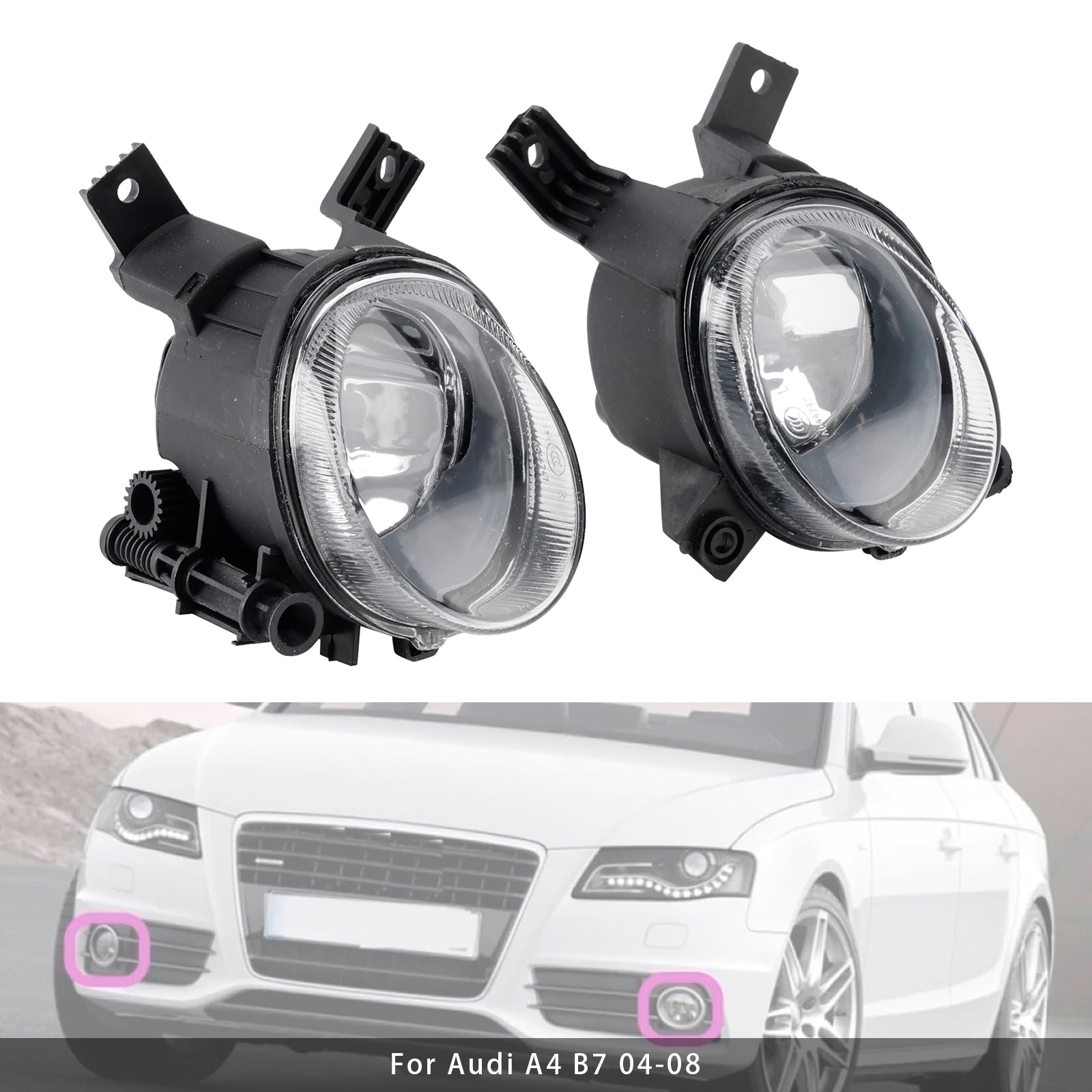 2004-2008 Audi A4 B7 Pair Front Bumper Fog Light Lamps 8E0941699C