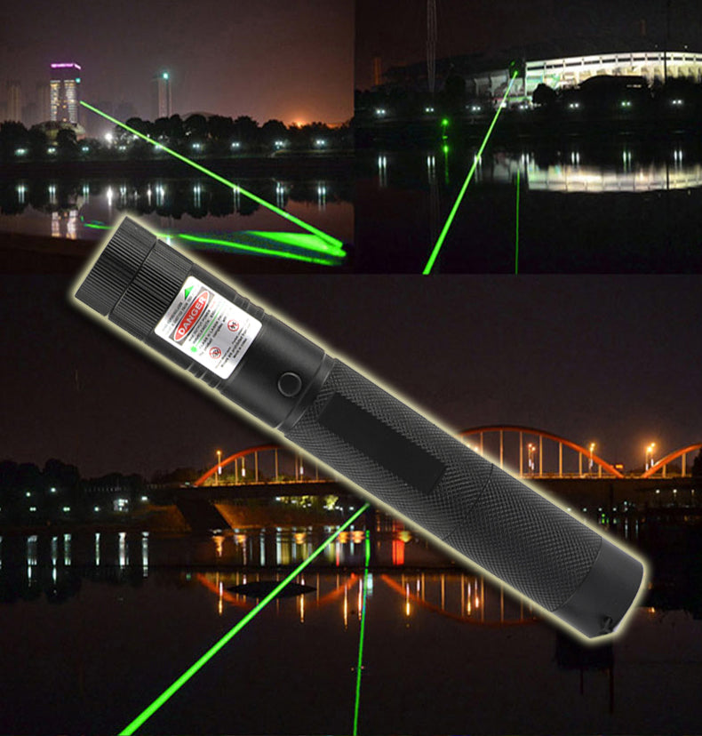 Aviation Aluminum Green Laser Pointer 532nm Rechargeable Child Safety Lock 1000m Range for Presentations Teaching
