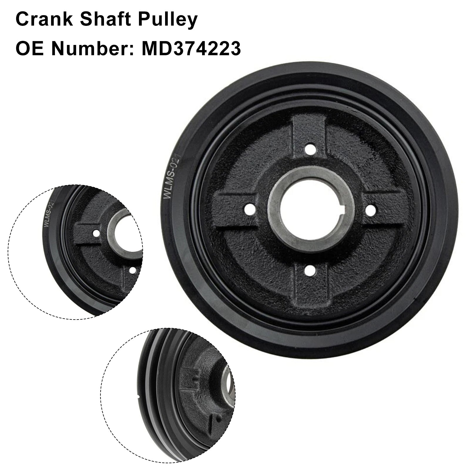 06.1996-12.2007 Mitsubishi L200 (K_T) 2.5 D (K64T) Crank Shaft Pulley MD374223