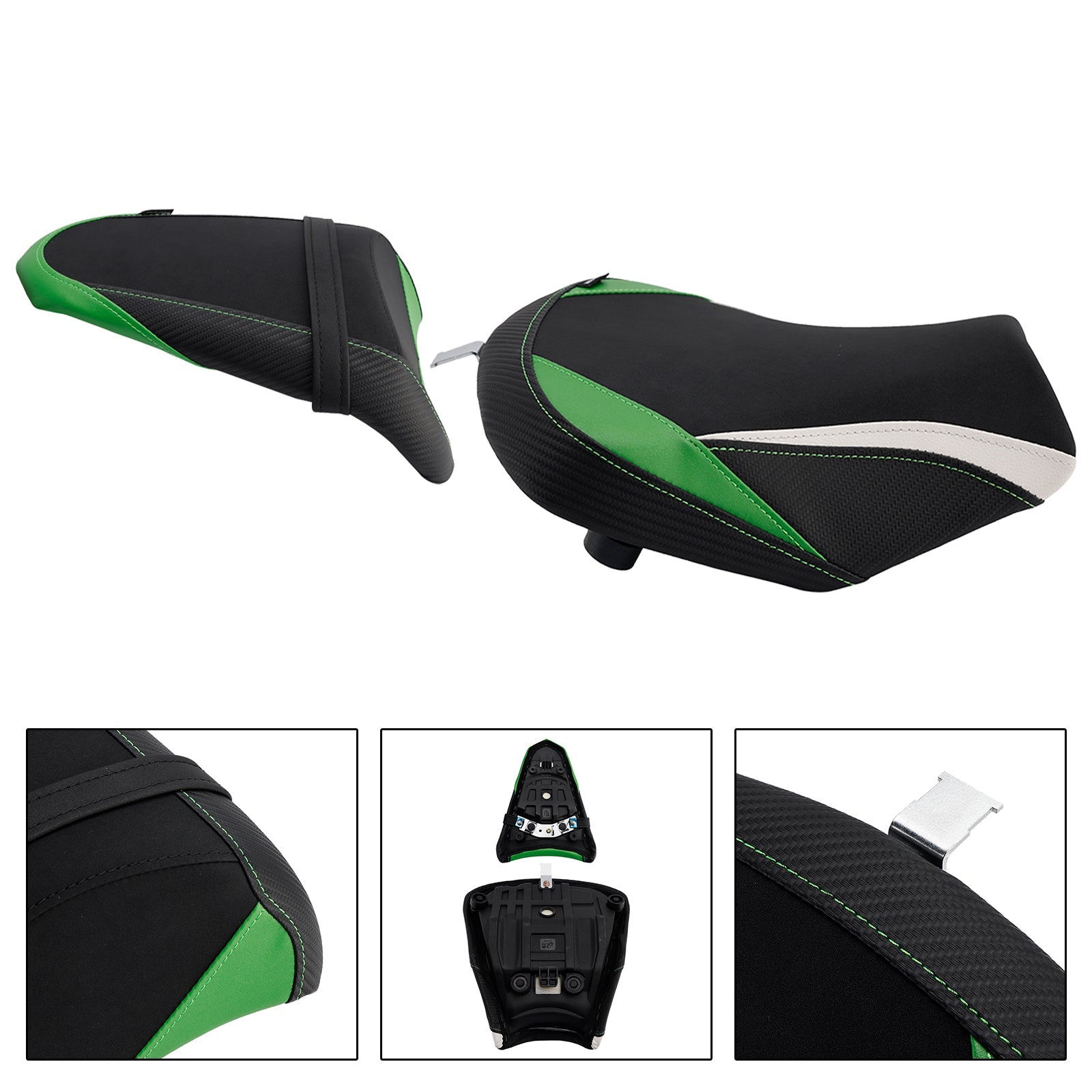 2017-2025 For Kawasaki Ninja 650 Z650 Driver&Passenger Seat Rear Cushion White