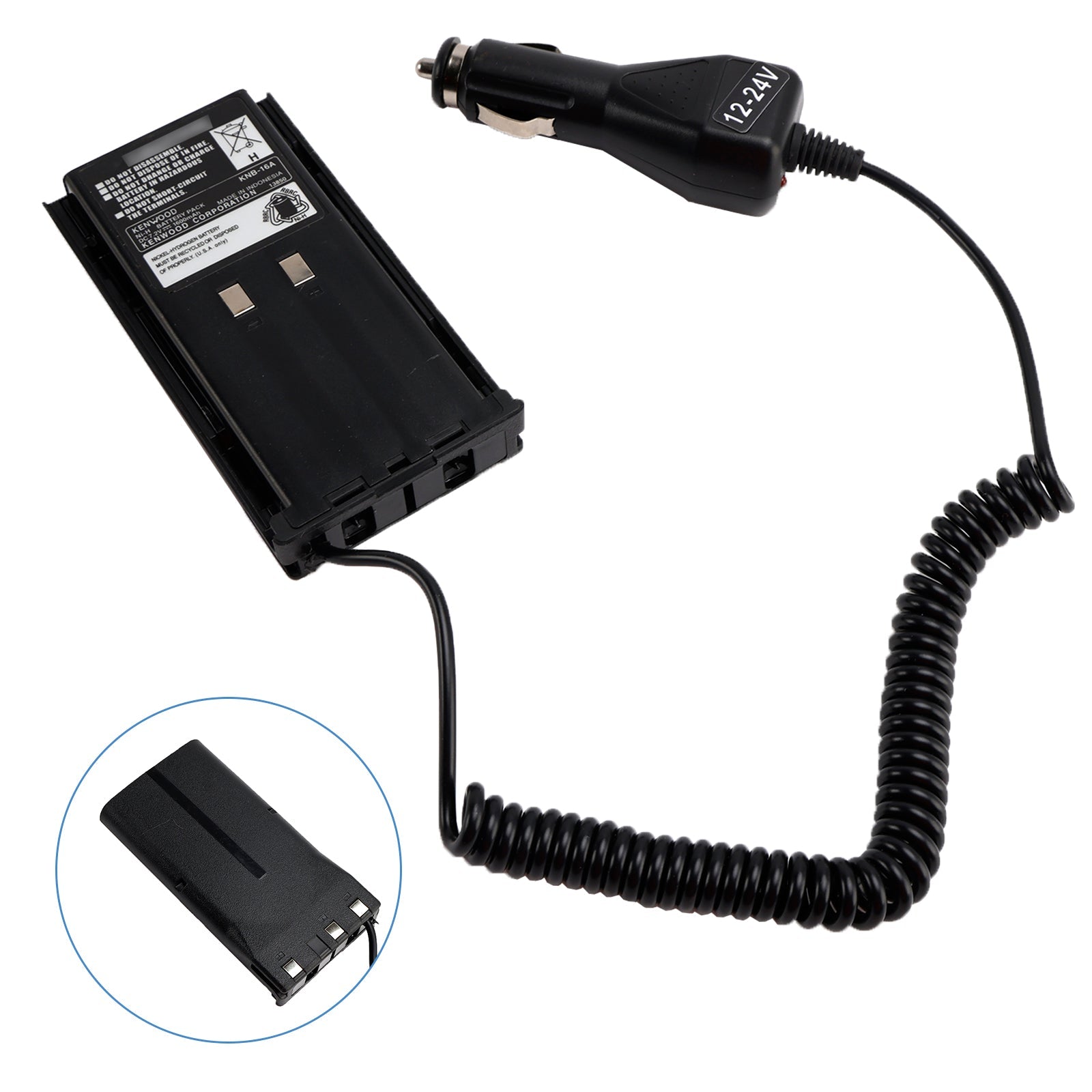 Car Charger Battery Eliminator Adapter For TK-480 TK-385 TK-280 TK-290 TK-380