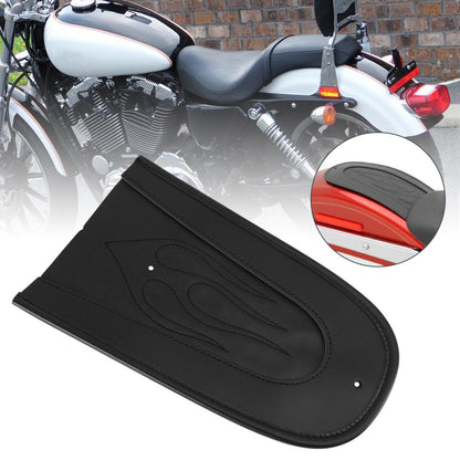 Black PU Leather Flame Stitch Solo Seat Rear Fender Bib For Sportster 1200 883 Generic