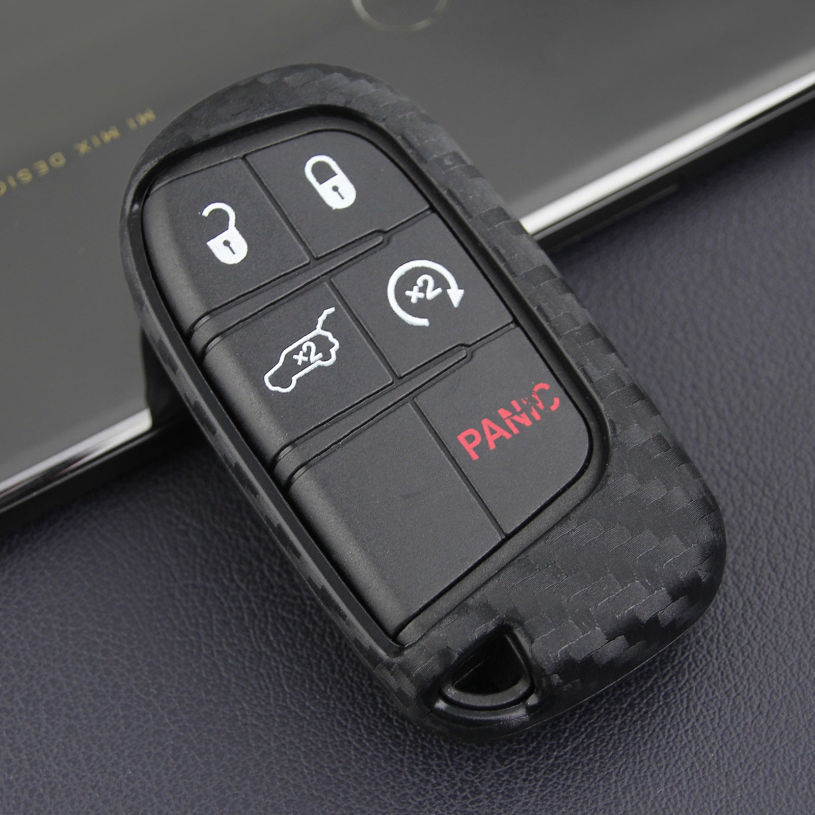 Leather Silicone Car Key Case Cover With Buckle For Jeep