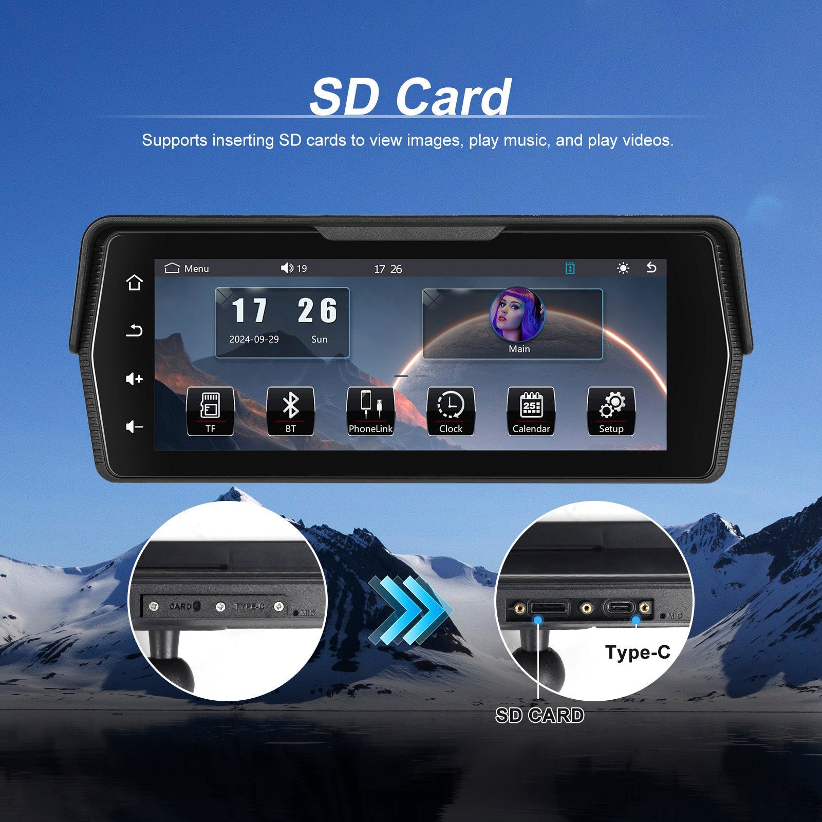 6.86-inch PND Wireless CarPlay Android Auto Screen Mirroring for Motorcycles