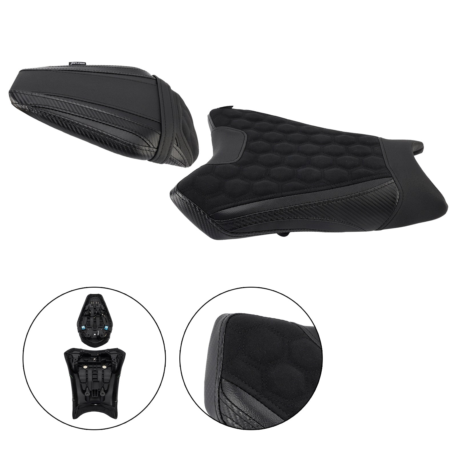 2024-2025 For Bmw R1300Gs R 1300 Gs Front&Rear Raider Passenger Cushion Kit Black1