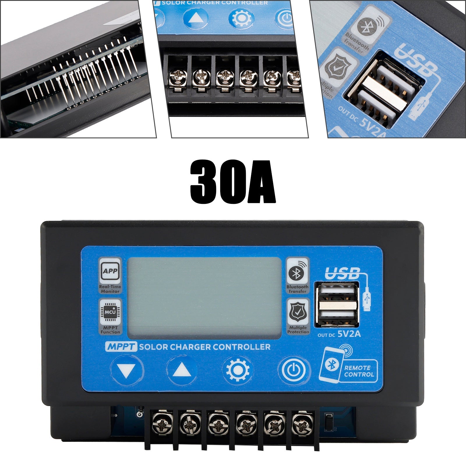 30A/60A Embedded Snap-On Energy Storage Dedicated MPPT Solar Controller Bluetooth