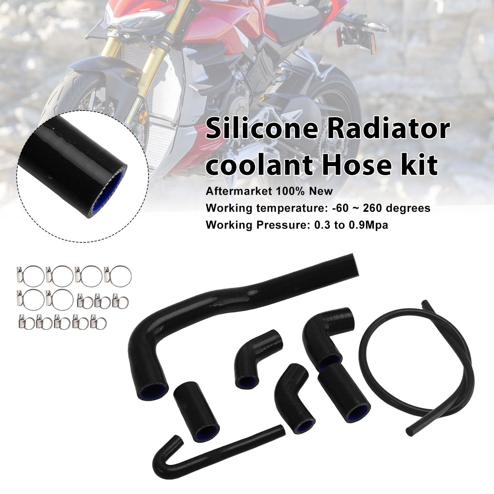 2020-2025 Ducati Streetfighter V4 V4S Silicone Radiator coolant Hose