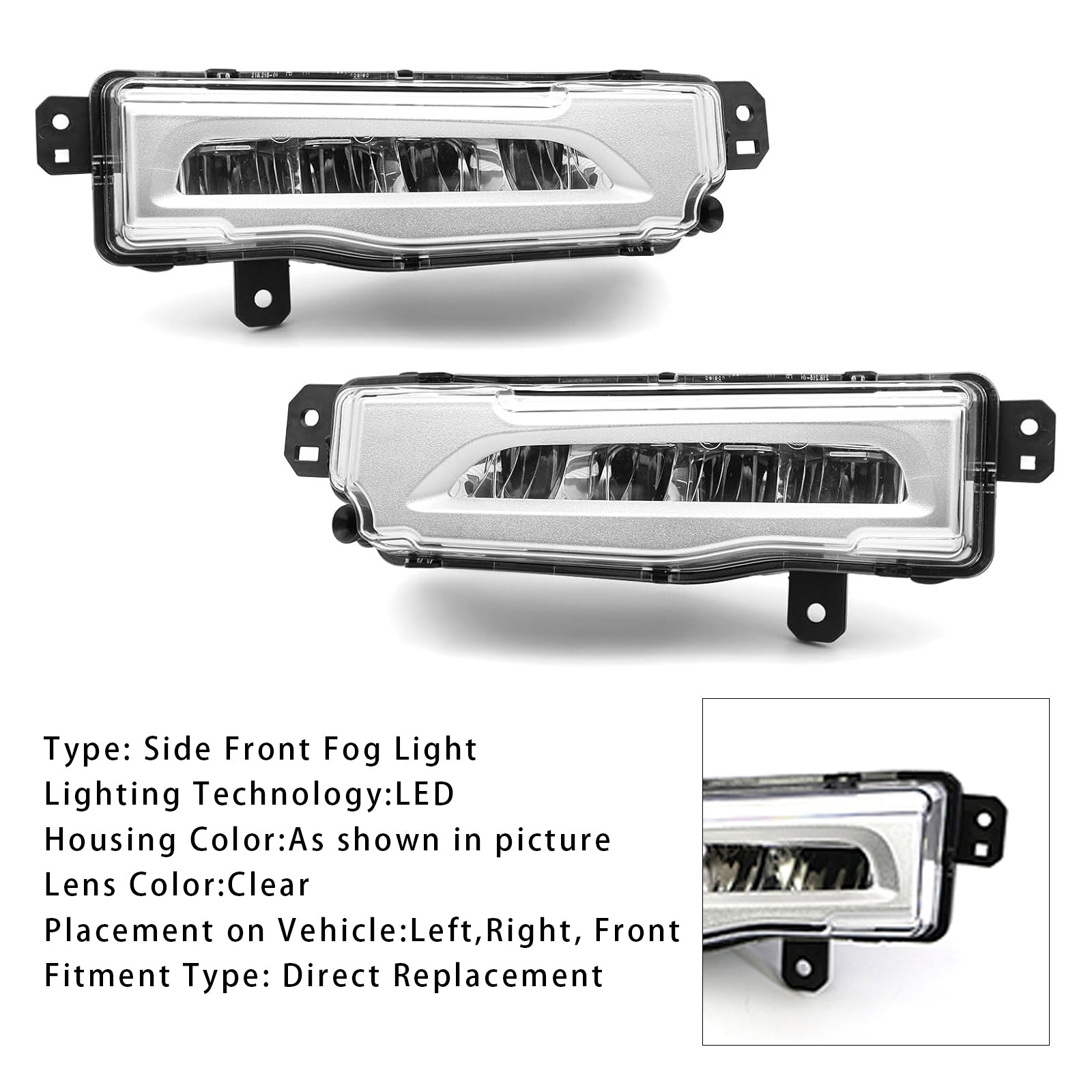 2018-2022 BMW X5 G05 Pair LED Front Bumper Fog Lights 63177406365