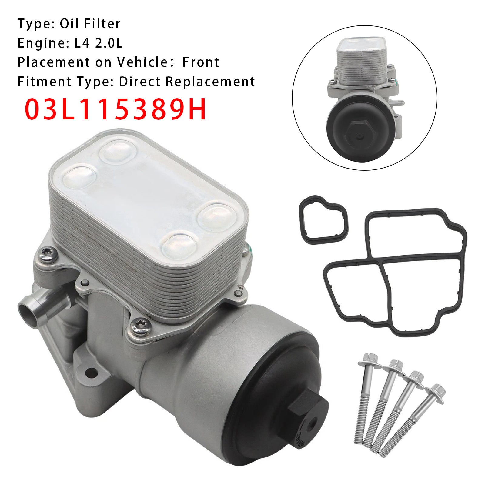 2012-2014 VW Amarok Passat 2.0L New Engine Oil Filter Housing 03L115389B 03L115389C