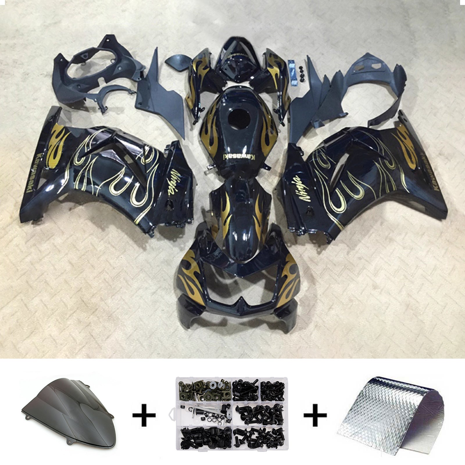 Injection Fairing Kit Bodywork Plastic ABS fit For Kawasaki EX250 Ninja250R 2008-2012