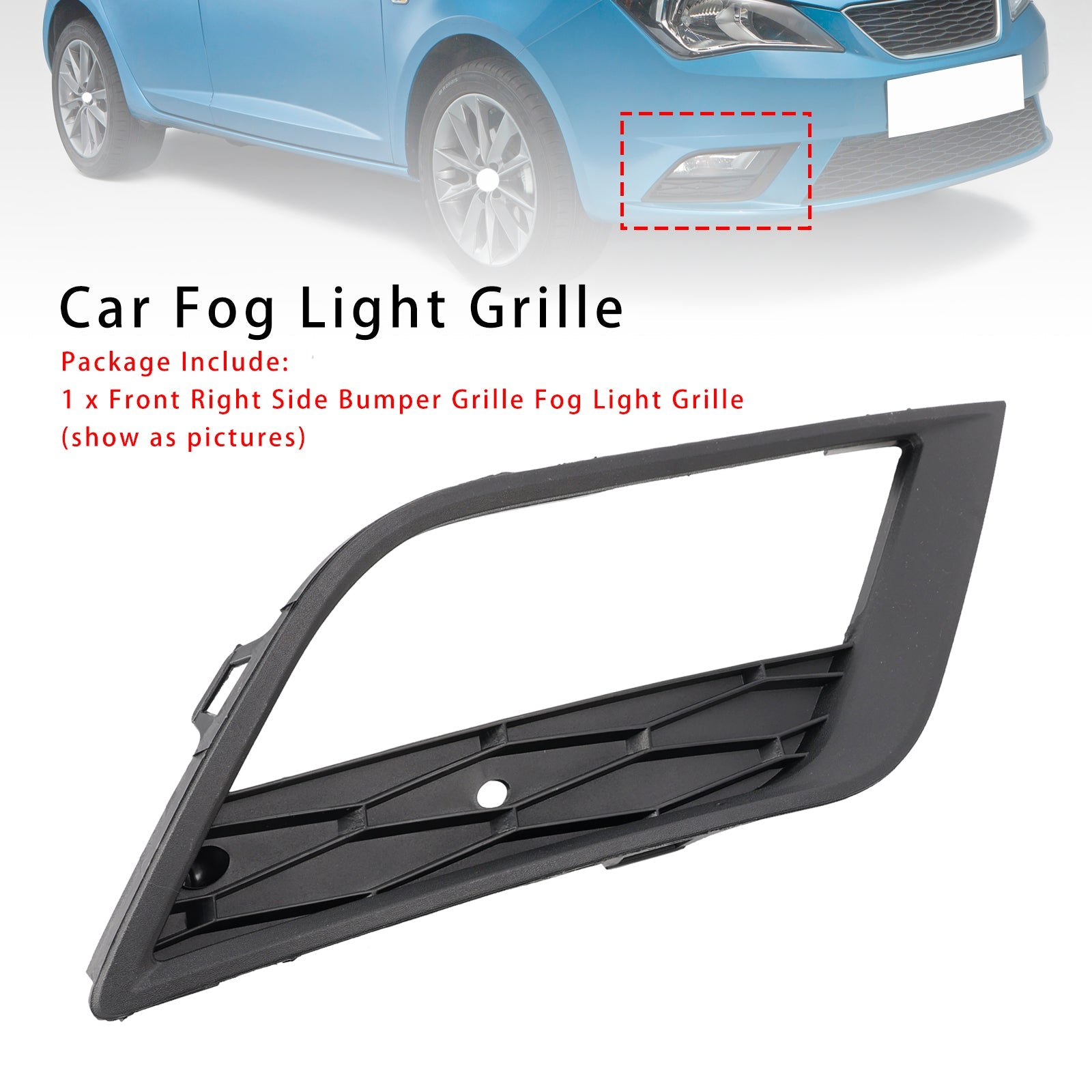 2013-2016 Seat Ibiza MK4 Fog Light Grille Right Side 6J0853666F