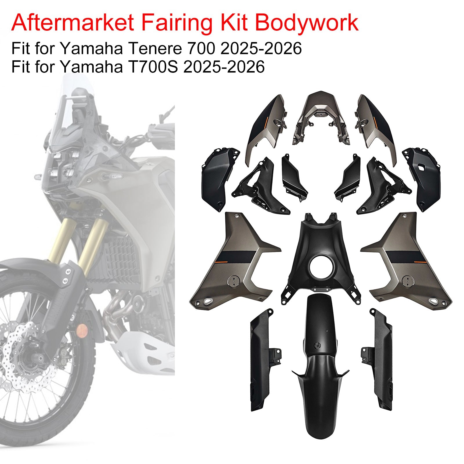 Injection Bodywork Fairing Kit for Yamaha Tenere 700 T700S 2025-2026