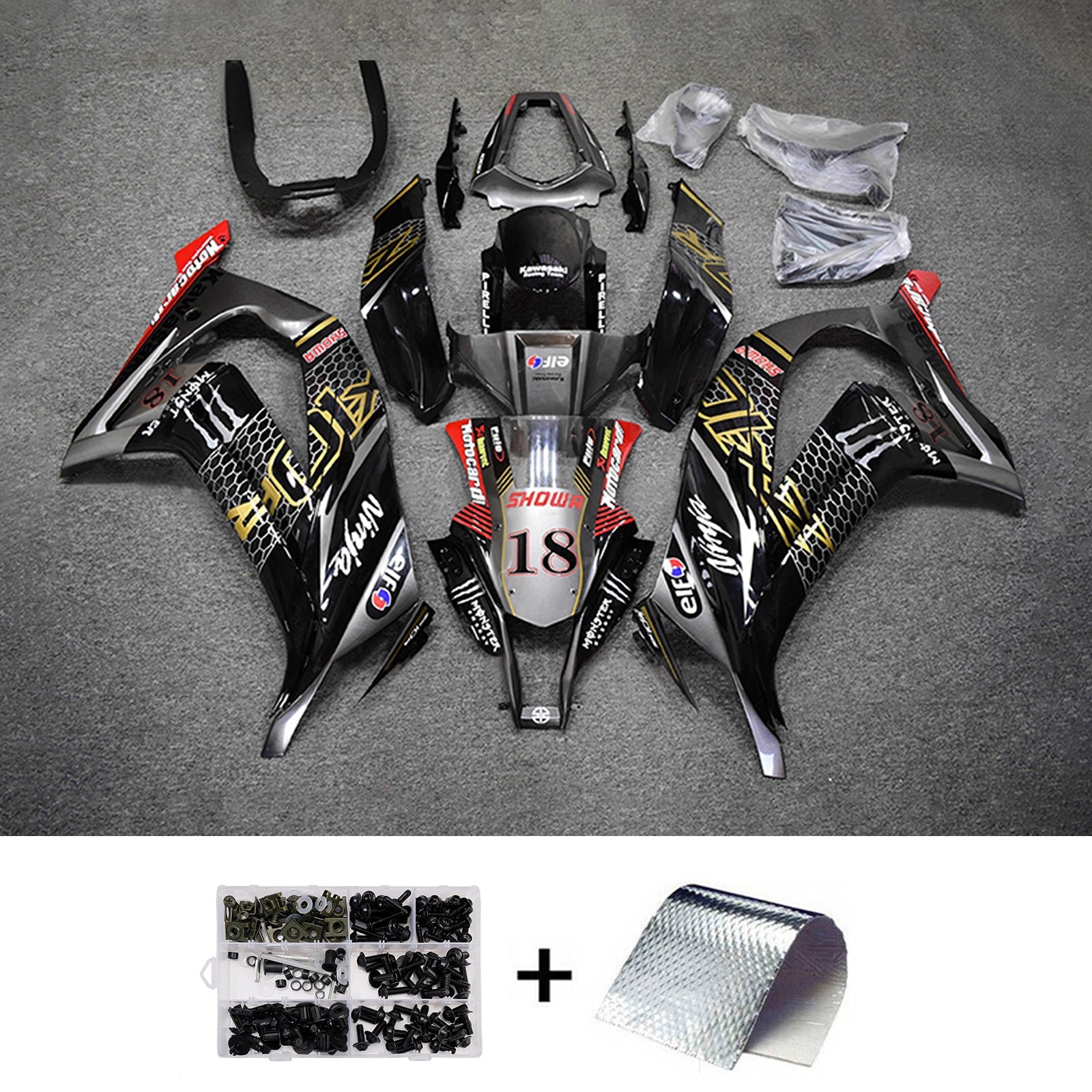 Injection Fairing Kit Bodywork Plastic ABS fit For Kawasaki ZX10R 2011-2015