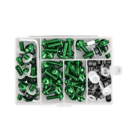 158x Fastener Clip Screw Bolt Kit Motorcycle Sportbike Windscreen Fairing Green