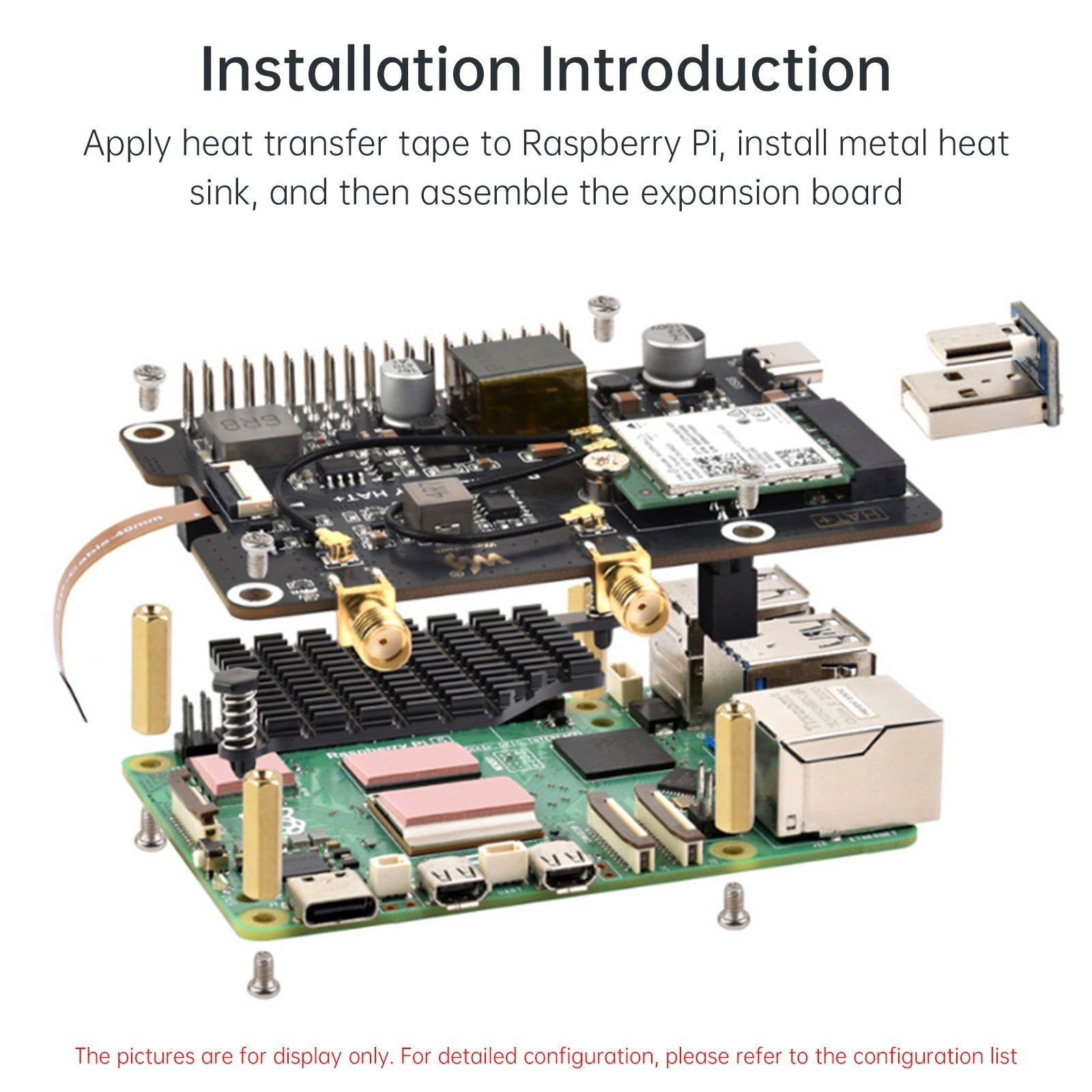 Raspberry Pi 5 PCIe to M.2 E Key with PoE Ethernet Power Supply Adapter Board
