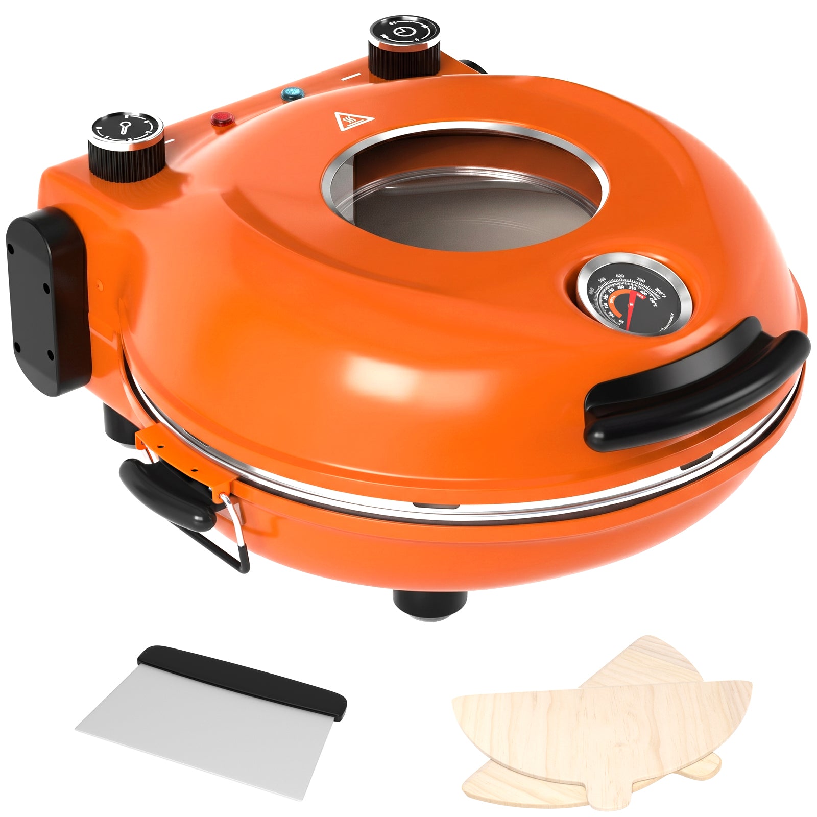 Electric Pizza Maker–12 Inch Electric Pizza Oven Indoor Countertop Maker with Ceramic Stone Heats up to 800˚F