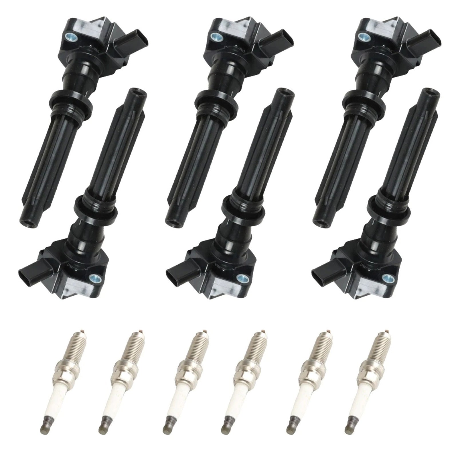 For Land Rover Discovery V6 3.0L GAS 2017-2020 6 Ignition Coils Spark Plugs UF730 93476
